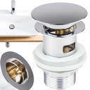 ПРОБКА CLICK CLACK ДЛЯ РАКОВИНЫ С ПЕРЕЛИВОМ, ЛАТУНЬ ПРОБКА CLICK CLACK ХРОМ