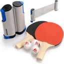 НАБОР ДЛЯ НАСТОЛЬНОГО ТЕННИСА Meteor, 2 РАКЕТКИ, ШАРИКИ С РУЛОННОЙ СЕТКОЙ