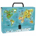 Жесткая папка с ручкой - Карта мира