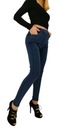 Dámske džínsové nohavice tmavomodré s vreckami Odtieň námornícky modrý