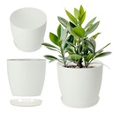 КРЫШКА НА ЦВЕТОЧНЫЙ ВАЗ 14см ЦВЕТОЧНЫЙ ГОРШОК НА ПОДСТАВКЕ, БЕЛЫЙ ДЛЯ ГОСТИНОЙ