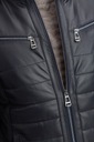Czarna kurtka pikowana ze skóry owczej XXL Marka GIACOMO CONTI