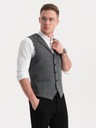 Pánska obleková vesta s golierom grafitová V1 OM-BLZV-0105 XL Značka Ombre