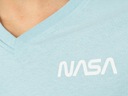 NASA pánske tričko výstrih V Basic Worm modré Značka Nasa