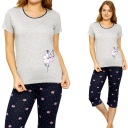 ЖЕНСКАЯ ПИЖАМА ИЗ ХЛОПКОВОГО РУКАВА 3/4 КАЧЕСТВЕННАЯ