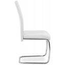 Krzesło Metalowe na Płozach K211 Białe EkoSkóra do Jadalni Kuchni Glamour Głębokość mebla 60 cm