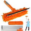 ТЕЛЕСКОПИЧЕСКИЙ СТЕКЛООЧИСТИТЕЛЬ С МИКРОФИБКОЙ И ШЕНИЛЬНЫМ СУТОКОМ, 2 В 1, 180 СМ