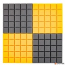 Коврики звукоизоляционные, акустические панели, выпуклый куб 2х серые 2х желтые 1м2