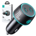 МОЩНОЕ АВТОМОБИЛЬНОЕ ЗАРЯДНОЕ УСТРОЙСТВО 70ВТ 2xUSB-C СВЕТОДИОДНАЯ ПОДСВЕТКА PPS QC PD