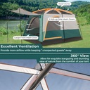 Namiot kempingowy dla 6 osób 2 pokoje Podwójny namiot do spania Kolor dominujący odcienie zieleni