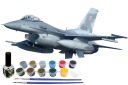 F-16 Польская модель JASTRZĄB для поклейки + КРАСКИ, КЛЕЙ, КИСТИ
