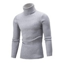 Pánsky jednofarebný sveter na každý deň s dlhým Dominujúca farba strieborná