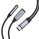 Кабель-переходник PD60W/6A USB-C/мини-разъем 3,5 мм/USB-C Tech-Protect Ultraboost