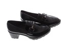 Туфли черные лаковые на черном каблуке, размер 38.