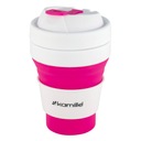 Складная силиконовая туристическая кружка 350 мл розовая