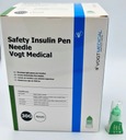 Безопасные одноразовые иглы для ручек 30G (0,3 х 4 мм) Vogt Medical 100 шт.