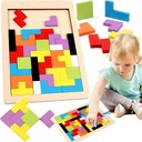 ДЕРЕВЯННЫЙ 3D ПАЗЛ МОНТЕССОРИ ДЕРЕВЯННЫЙ ПАЗЛ ТЕТРИС 40 ЧАСТЕЙ ДЕРЕВА