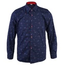 Элегантная рубашка темно-синего цвета для мальчика, длинные рукава, красные спицы БИКС 110.