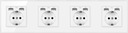 USB-РОЗЕТКА СТЕКЛЯННАЯ QUAD 4X РОЗЕТКА С 8X USB