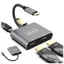 АДАПТЕР-ХАБ USB-C 3.1 4В1 2x HDMI 4K Адаптер USB 3.0 Power Delivery PD