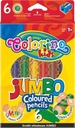 COLORINO PIERWSZE KREDKI OŁÓWKOWE 6 KOLORÓW JUMBO GRUBE NATURALNE Temperówk