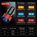 CAR CHARGER 3.1A QUICK CHARGE DUAL USB PORT DIODO LUMINOSO LED DISPLAY CIGARETTE LIGHTER 