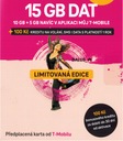 Чешская стартовая SIM-карта T-Mobile 10 ГБ + 5 ГБ + 100 крон