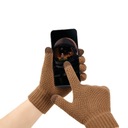 Rękawiczki plecione do telefonu zimowe - szare Płeć uniseks