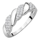 СЕРЕБРЯНОЕ ОБРУЧАЛЬНОЕ КОЛЬЦО 925 ПРОБЫ С ЦИРКОНИЯМИ, 17