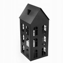 DOMEK LAMPION NA LED SWIECE LATARNIA HANDMADE CZARNY METALOWY DEKORACJA