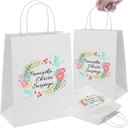 БЕЛЫЙ БУМАЖНЫЙ СУМКА А4 240/100/320 1 ШТ. ЭКОСУМКА ПОДАРОК ​​НА КРЕЩЕНИЕ.