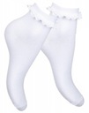 MILENA ŽENSKÉ biele ponožky DÁMSKE s volánikom čipkou 37-41