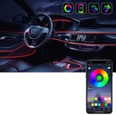 CABLE DE FIBRA ÓPTICA DIOPARA LUMINOSO LED PARA COCHE ILUMINACIÓN RGB 7M AMBIENT EL WIRE 5W1 JUEGO 