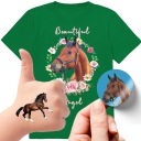 КОМПЛЕКТ ФУТБОЛКА + ТАТУ НАКЛЕЙКИ ЛОШАДИ 140 БЕСПЛАТНЫЙ ПОДАРОК