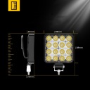 ФАРА РОБОЧА 16 LED (СВІТЛОДІОД) ГАЛОГЕН 48W КОМПЛЕКТ 4 ШТУКИ  (17575308437) фото min 13