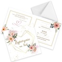 Свадебные приглашения в золотой рамке готовы плюс белый конверт ZKS_02