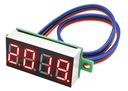 ВОЛЬТМЕТР 0–100 В постоянного тока, 4-ЗНАЧНЫЙ, ТРИ ПРОВОДА (ПИТАНИЕ + ИЗМЕРЕНИЕ), КРАСНЫЙ