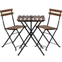 STILISTA záhradný bistro set 2 stoličky + stôl, drevo / kov