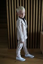 Oblek pre chlapca v kocke béžový 104 110 Hrdina žiadny