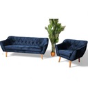 СКАНДИНАВСКИЙ КОМПЛЕКТ, 2-МЕСТНЫЙ ДИВАН + КРЕСЛО, ТЕМНО-СИНИЙ
