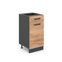 НИЖНИЙ ШКАФ R-LINE 40 ДУБ/АНТРАЦИТ С ЯЩИКОМ VICCO