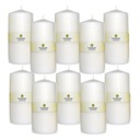 10x ЦИЛИНДРОВАЯ СВЕЧА 6,5 X 12 см, белая СВЕЧА