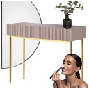 КОНСОЛЬ СТИЛЬ ГЛАМУР, ЯЩИК ДЛЯ ЧЕРТЕЖЕЙ, ЯЩИКИ НИКОЛЬ, 100 см, рама из МДФ золотого цвета