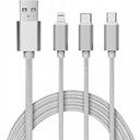 НЕЙЛОНОВЫЙ КАБЕЛЬ 3 В 1 USB-C MICRO USB APPLE LIGHTNING IPHONE IPAD ANDROID 1,2 М