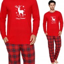 ŚWIĄTECZNA PIŻAMA MĘSKA BAWEŁNA DŁUGI RĘKAW KRATA