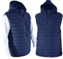 ЖИЛЕТ МУЖСКОЙ, С РУКАВАМИ, ТЕМНО-СИНИЙ, СТЕГАНЫЙ КАПЮШОН, XXXL 3XL