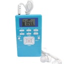 Портативное мини-радио LCD FM с наушниками белое