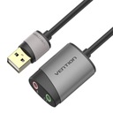 ВНЕШНЯЯ ЗВУКОВАЯ КАРТА VENTION АДАПТЕР USB-A МИКРОФОН НАУШНИКИ 0,15 М