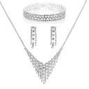 Свадебный комплект ювелирных изделий Ожерелье Серьги Браслет Цирконий Свадьба
