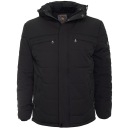 МУЖСКАЯ ЧЕРНАЯ ЭЛЕГАНТНАЯ СТЕГАНАЯ ЗИМНЯЯ КУРТКА С КАПЮШОНОМ / XL